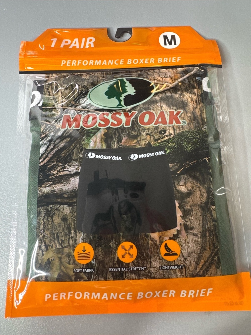 Mossy Oak Performance Boxer Briefs Medium lightweight stretch tag free flat seam